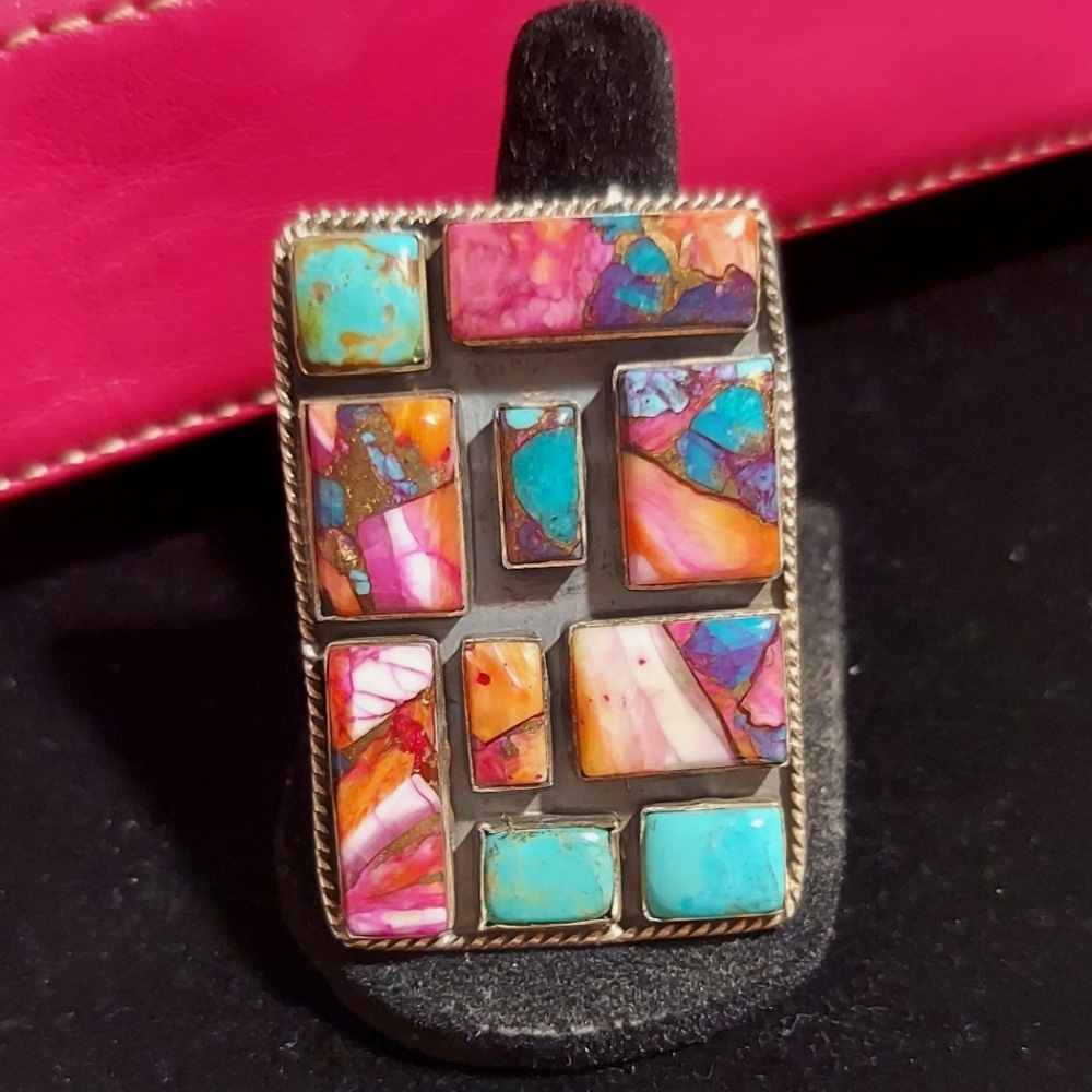 Extra Large Rectangle Multistone Dalia & Turquios… - image 1